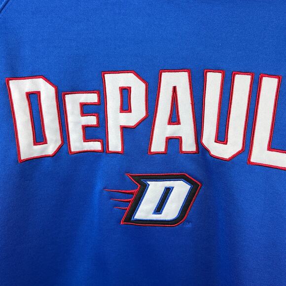 Colosseum Royal DePaul Blue Demons Arch and Logo Hoodie Men's Large - Picture 8 of 11